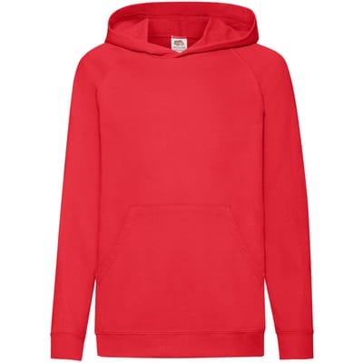 Fruit Of The Loom Kinderen Unisex Lichtgewicht Sweatshirt Met Capuchon / Hoodie (Rood)