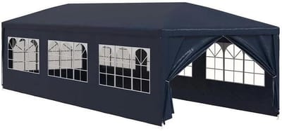 Partytent Blauw - Paviljoen Tent - Feesten Buiten - Waterbestendig PE Dak - 3x9 Meter - Blauw