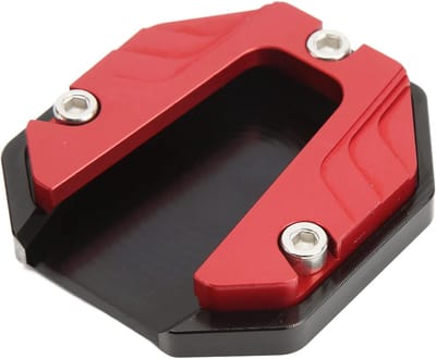 Motorfiets steunplaat - Zijstandaard extender - Stabiel parkeren - Groter steunvlak - 12.1 x 8.1 cm - Rood