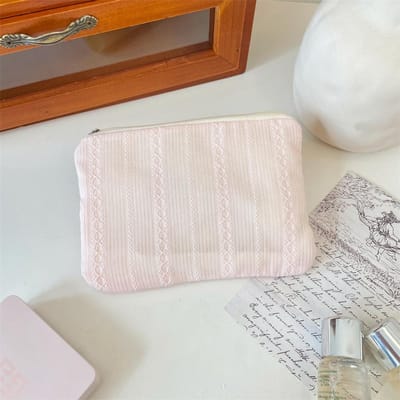 1 pièce Petit Sac à Maquillage, Sac de Rangement, Sac à Maquillage de Voyage, Trousse de Toilette, Joli Sac à Maquillage, Sac de Rangement pour Maquillage de Voyage Grande Capacité Sac de Rangement Portable rose