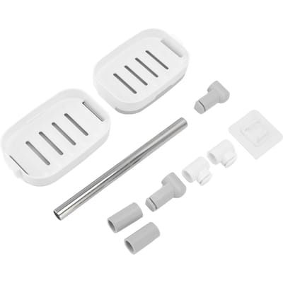 Zeepbakje Afneembaar Twee Laags Ruimtebesparend Wandmontage Roterend Zeepbakje voor Badkamer Douche white