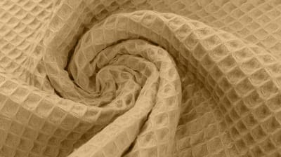 BINK Bedding Stof Katoen Wafel Beige (Zand) per meter