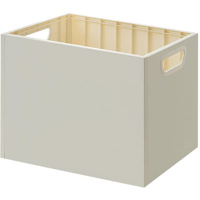Boek Opbergdoos met Dubbele Zijhandgrepen Stapelbaar 50kg Draagvermogen Multifunctioneel Gebruik Archief beige