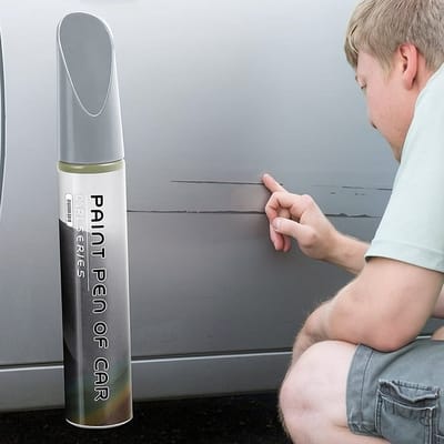 TLVX Zilvergrijze Schade Reparatie Lakstift met Kwastje / Steenslag Schade Pen Zilvergrijs / Sleutel Krassen verwijderen / Auto / Motor / Fiets / Fatbike / Boot / Scooter / Silver Grey / Permanent / Waterproof