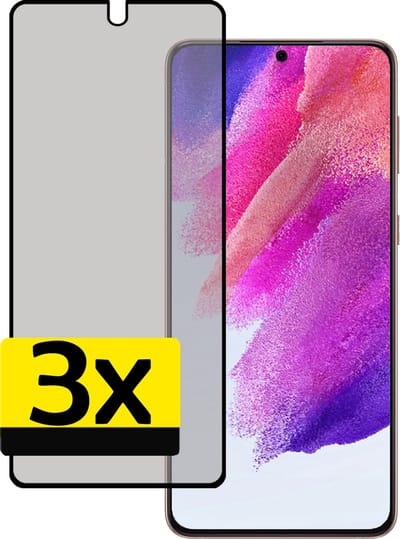 Screenprotector - Geschikt voor Samsung Galaxy S21 FE - 3 Stuks - Privacy Filter - Beschermglas - Gehard Glas - Tempered Glass - Screen Protector