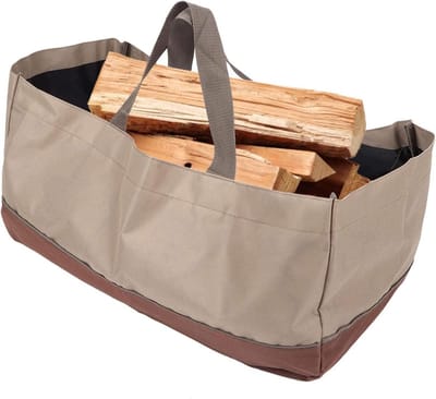 Grote Canvas Houtdrager voor Haardhout, Ideaal voor Kamperen, BBQ en Open Vuur, Stevige Houtopslagtas