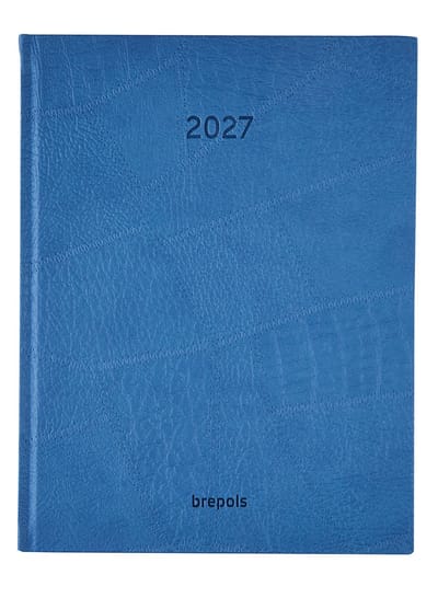 Brepols bureau agenda 2027 - OPTIVISION LARGE [0.117] - LUCCA - Bureau agenda - 1 week op 2 pagina's - Weekoverzicht - Blauw - 17.1 x 22 cm