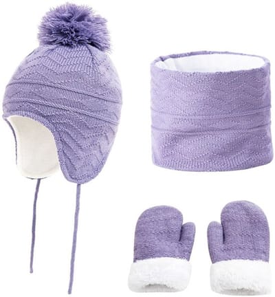 Dailygoody - Golfpatroon sjaal - Winterset met handschoenen - Warm en
