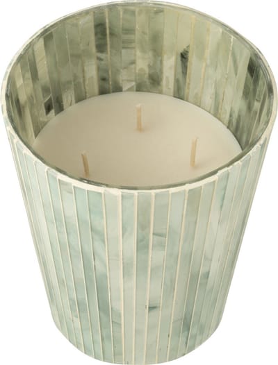 J-Line geurkaars Noa - Seaside Bliss - glas - lichtblauw - large - 75U