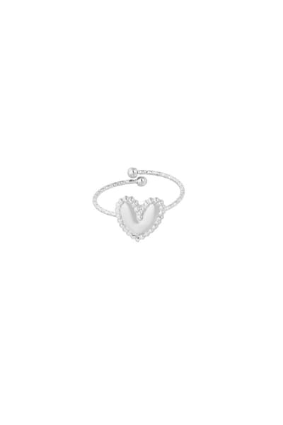 Minimalistische ring met hartje - Goudlief - Ring - Stainless Steel (verkleurt niet!) - Zilveren ring - Dames ring - Kerst - Kerst cadeau - Moederdag - Tiener - Valentijn - Sinterklaas cadeau - Ring voor kinderen - Verstelbare ring - Nikkel vrij