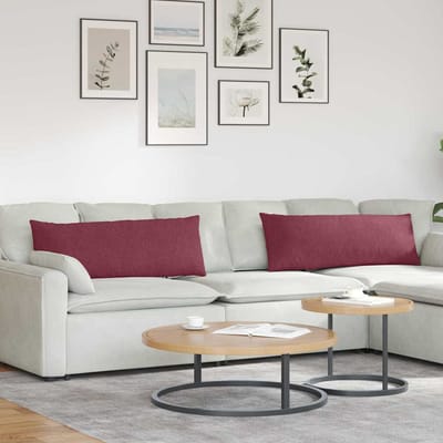 vidaXL - Zitkussens - 2 - st - Stof - Wijnrood - 120 - x - 40 - cm