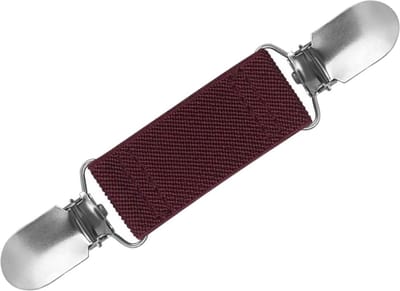 Fako Bijoux - Vestsluiting - Vestclip - Sjaalspeld - Vestklem - Fashion Style - Elastisch - Mouwophouder - Bordeaux Rood
