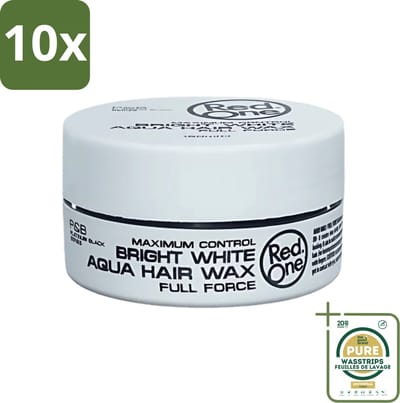 10 x Red One - Haarwax - Bright White - Maximum Control - Voor Extra Sterke Fixatie - 150 ml - Grootverpakking - Haarwax - Haartype - Fixatie - Hold - Styling