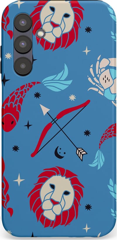 Casetastic hoesje geschikt voor Samsung Galaxy A25 - Dubbellaagse bescherming - Zodiac in verbinding - Fashion Case - Petrol Bordeaux Grijs