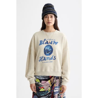 Scotch & Soda Washed Oversized Fit Sweatshirt With Graphic Ecru Melange Taglia: XS | Maglioni a maglia Outlet | Donna | Marrone