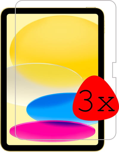 Screenprotector - 3 Stuks Geschikt voor Apple iPad 10 (2022) - 10.9 inch - 10e Generatie - Extra Sterk - Beschermglas - Gehard Glas - Tempered Glass - Screen Protector