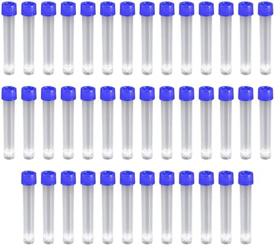 Dailygoods- Reageerbuisjes 40 stuks - 10 ml - Kunststof - Schroefdop - Transparant - Nauwkeurige schaalverdeling - Laboratoriumbuizen
