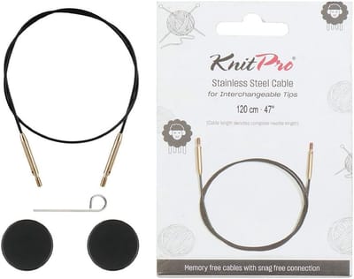 Roestvrij Staal Vaste Verwisselbare Breikabel 120cm met Eindkappen en Kabel Sleutel - 1 Set