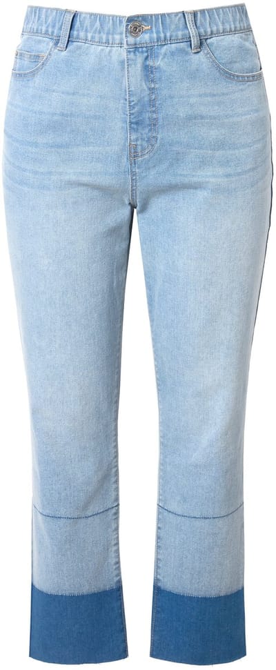 Studio Untold - Dames - Mom jeans cutted zoom in donker denim 5-pocket - Licht blauw denim - Maat 42