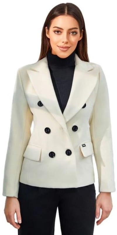 Versano Paris Dames Mantel Manteljas kort M - Creme