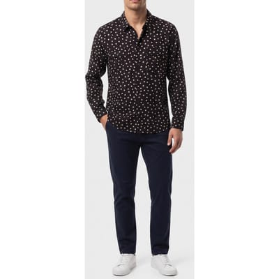 The Kooples Long-sleeved Shirt With Star Print Black White Maat: M | Zakelijke Overhemden Outlet | Heren | Zwart