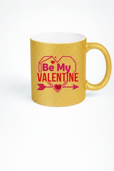 Glitter Gouden Be My Valentine Mok - Romantisch Valentijnscadeau