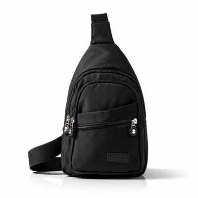 ÉLEVÉA® Crossbody Tas Dames - Schoudertas Dames - Anti Diefstal - Waterdicht en Compact - Handtas / Sling Bag - Crossbodytas Dames / Heren - Nektasje - Zwart - Crossover - Rugzak - Chestbag - Borsttas
