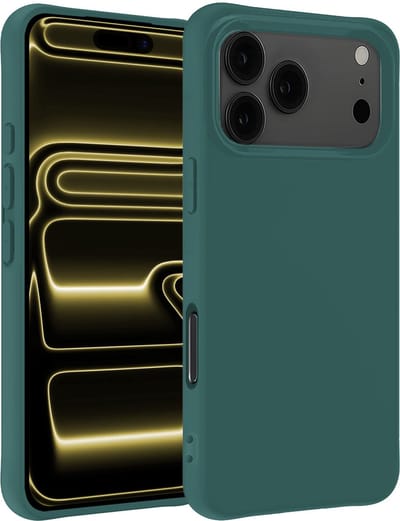 Hoesje - Geschikt voor Apple iPhone 17 Pro - Sterk & Shockproof - Hoes Cover - Siliconen Case - Telefoonhoesjes - Donkergroen