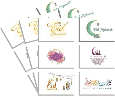 6 Delige Set Eid Mubarak Uitnodigingen met Enveloppen - Ramadan Wenskaarten Feestdecoratie Islamitisch