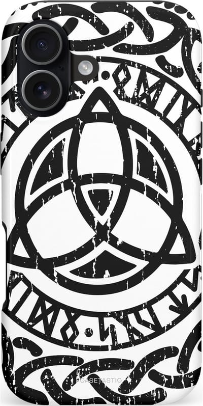 Casetastic hoesje geschikt voor Apple iPhone 17 - MagSafe - Dubbellaagse bescherming - Valhalla eer - Fashion Case - Wit Zwart Grijs
