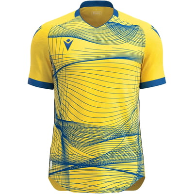 Macron Wyvern Eco Shirt Korte Mouw Heren - Geel / Royal | Maat: 3XL