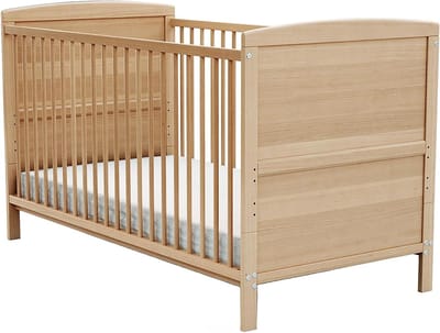 Babybed Vernis - Ledikant Peuter - Veilige Slaapplek - Schaalbaar Ontwerp - 144 x 74 x 86.5 cm - Vernis