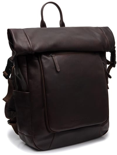 Chesterfield Remo Waxed Pull Up Rolltop Rugzak met 15" Laptopvak - Bruin