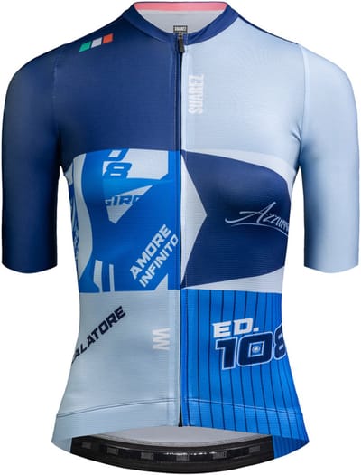Suarez Giro D´italia 2025 Korte Mouw Wielertrui Blauw XS Vrouw