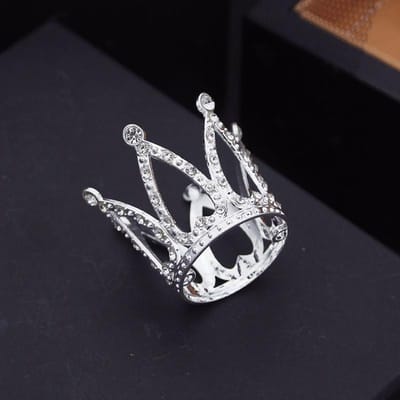 Strass Parel Metalen Kroon voor Jongens Meisjes Baby Verjaardag Prom Mini Tiara's Haarjuwelen Taartkronen Ornamenten Feestaccessoires black