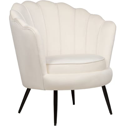 LOVIKKA - Fauteuil - Gebroken wit - Fluweel