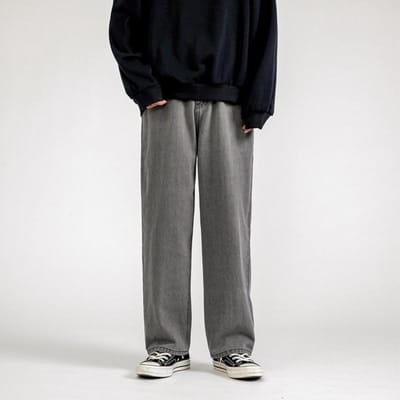 Rechte Jeans Heren Losse Losse Zomer Nieuwe Stijl Design Casual Trendy Wijde Pijpen 5XL gray