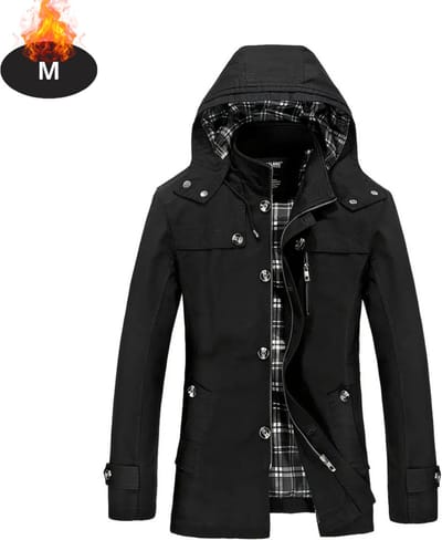 Livano Mantel Heren - Tussenmantel - Jas - Mantelpakje - Trenchcoat - Overjas - Overcoat - Winter - Zwart - M