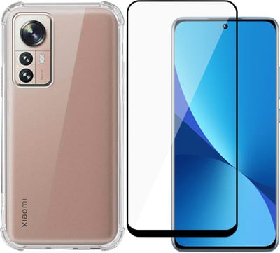 Hoesje geschikt voor Xiaomi 12 - Transparant met Screenprotector Set - Gehard Glas Full Screen Tempered Glass Screen Protector