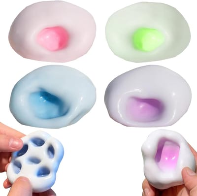 4 stuks druivenstressbal, druivenstressbal, parelstressbal, klein knijpbal, anti-stress speelgoed, ballen om te kneden, drukken en te ontspannen