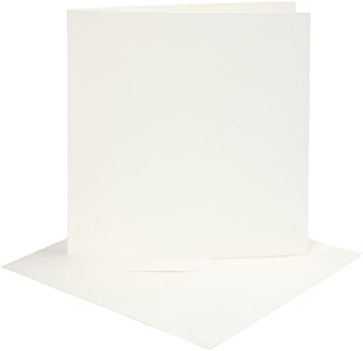Kaarten en enveloppen, afmeting kaart 15,2x15,2 cm, afmeting envelop 16x16 cm, 220 gr, off-white, 4 set