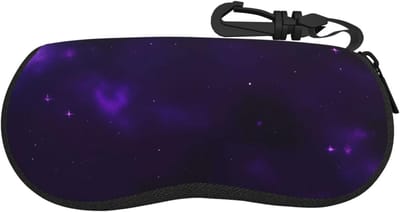 Brillenhoesje Neopreen - Zonnebril etui - Bescherming brillen - Lichtgewicht ontwerp - Universele maat - Paars sterrenprint