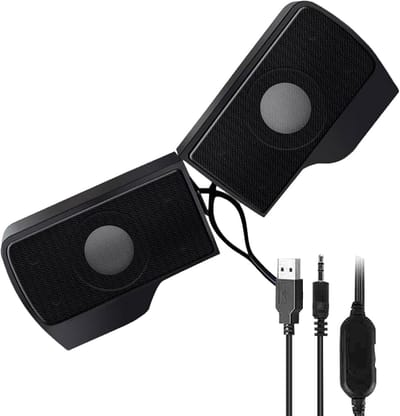 Mini Soundbar - PC Luidspreker - Verrijk Je Geluid - Clip-on Ontwerp - 2.0 Stereo - Zwart