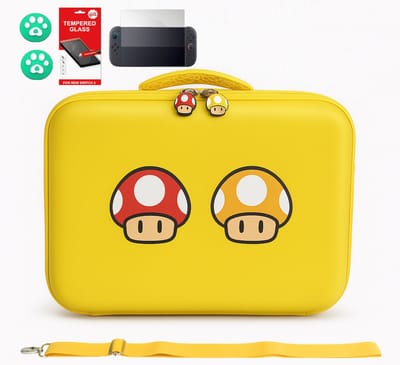 GadgetsMania Opbergtas Geschikt voor Nintendo Switch 2 – Schokbestendige Hard Case – Inclusief Screenprotector & Thumb Grips - Beschermhoes – Koffer voor Nintendo Console en Accessoires