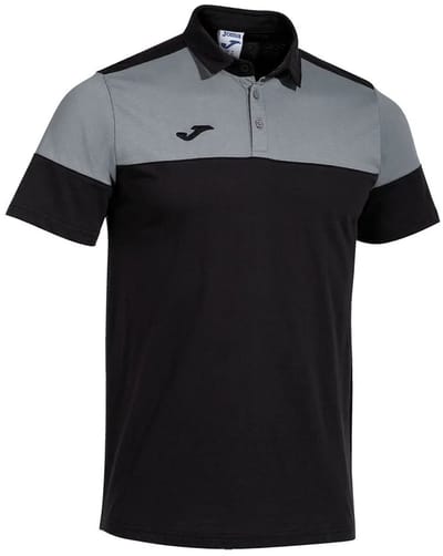 Joma Crew V Korte Mouw Poloshirt Zwart,Grijs XL Man