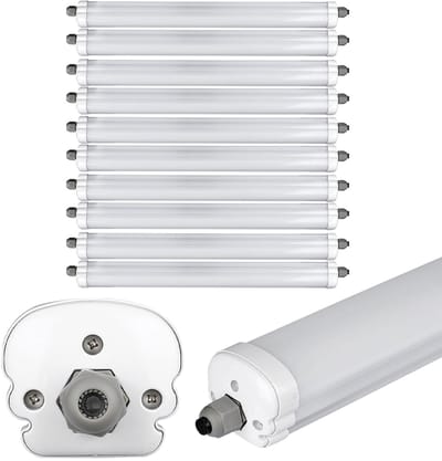 LED buis 120 cm LED diffusor verlichting 36 watt LED vochtbestendig licht garage werkplaats koel wit, 4320lm 6400K, set van 10
