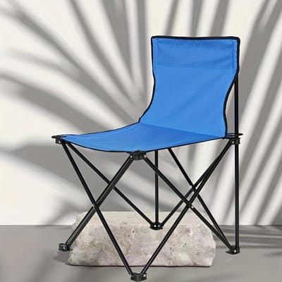 1PC chaise pliante extérieure dossier en tissu Camping et pêche chaise de plage intégrée chaise de pêche Portable étudiant en art chaise pliante de croquis bleu
