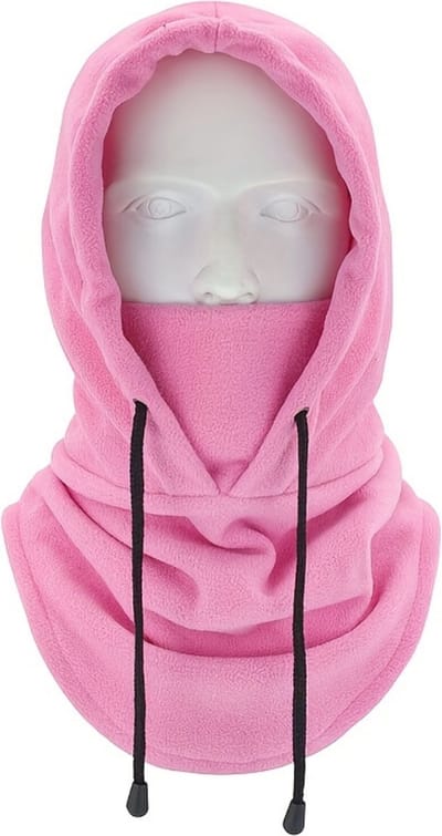 Nivard Nekwarmer - Heren - Dames - Fleece - Motor - Bandana - Masker - Colsjaal - Winter - Sjaal - Gewatteerd - Skiën - Hoodie - Roze