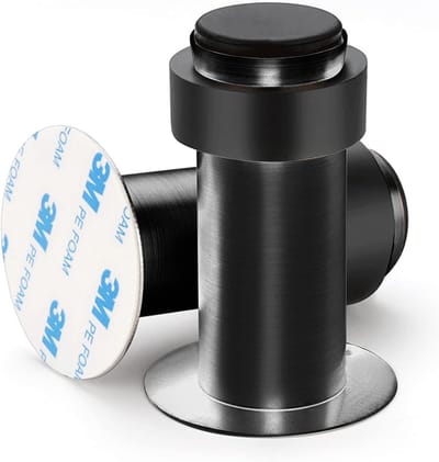 Deurstopper - Deurstop - 2 stuks - deurstoppers voor binnen - deurbuffer - deurvastzetter - Met rubberen kop - Deurklem - Deurwig - Deurklink bescherming - Deurbescherming - Muurbescherming - deurwiggen - deur wig - Zwart
