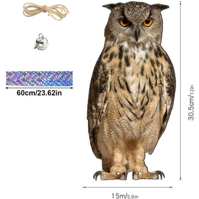 1 stuks creatieve vogelverschrikker uil vogelverschrikker eenvoudige uil windgong duurzaam nep vogelverschrikker apparaat met bellen